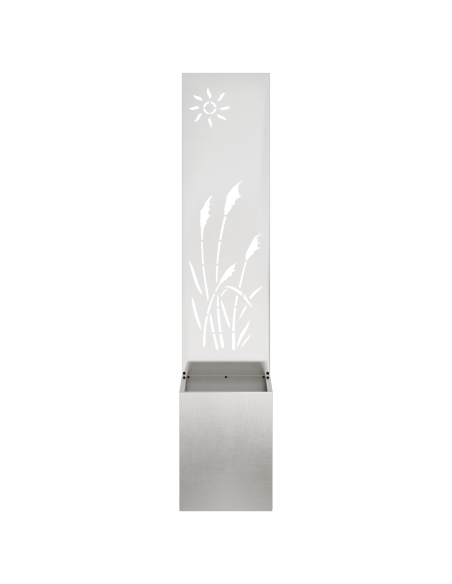 Vaso da Giardino con Pannello Decorativo Argento 32 x 140 cm