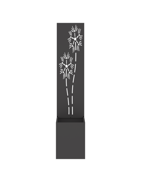 Vaso da Giardino con Pannello Decorativo Nero 32 x 140 cm