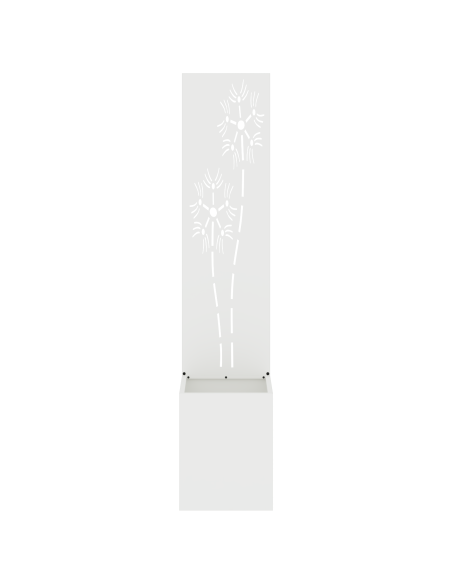 Vaso da Giardino con Pannello Decorativo Bianco 32 x 140 cm