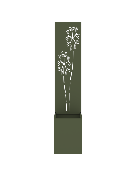 Vaso da Giardino con Pannello Decorativo Verde oliva