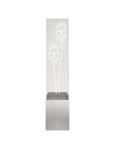 Vaso da Giardino con Pannello Decorativo Argento 32 x 140 cm