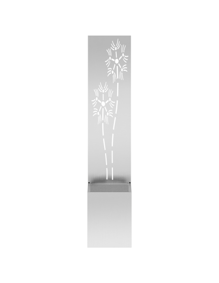 Vaso da Giardino con Pannello Decorativo Argento 32 x 140 cm