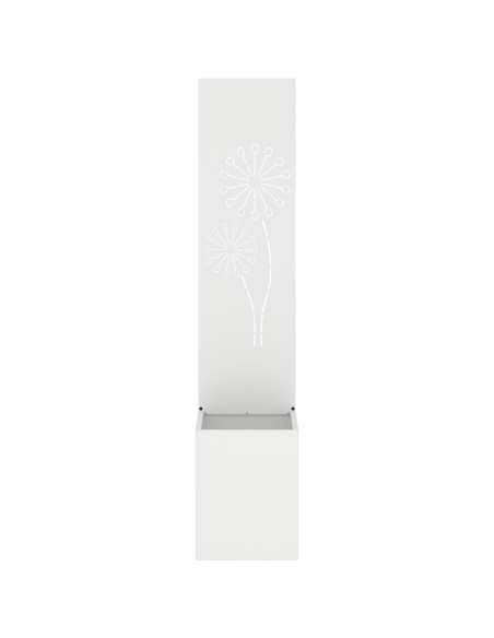 Vaso da Giardino con Pannello Decorativo Bianco 32 x 140 cm
