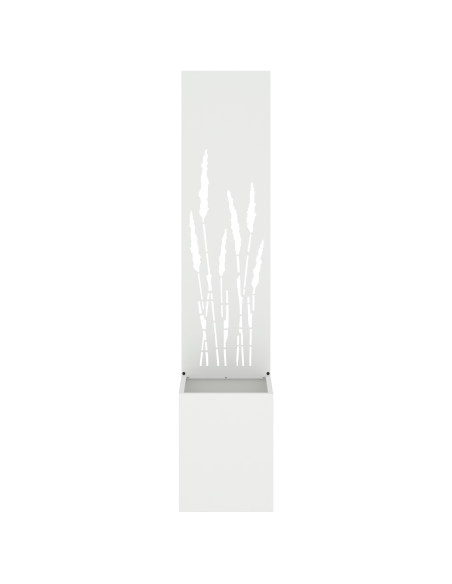 Vaso da Giardino con Pannello Decorativo Bianco 32 x 140 cm
