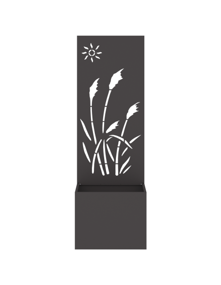 Vaso da Giardino con Pannello Decorativo Nero 50 x 140 cm