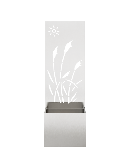 Vaso da Giardino con Pannello Decorativo Argento 50 x 140 cm