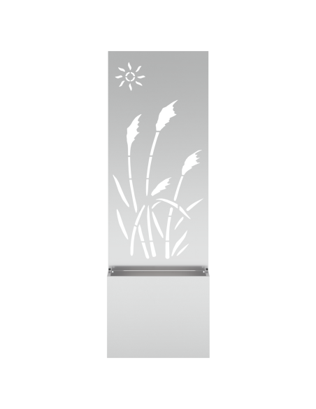 Vaso da Giardino con Pannello Decorativo Argento 50 x 140 cm