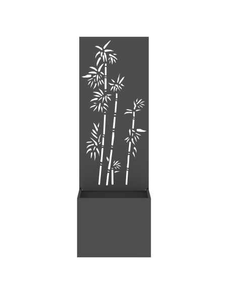 Vaso da Giardino con Pannello Decorativo Nero 50 x 140 cm