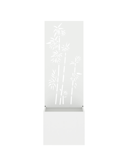 Vaso da Giardino con Pannello Decorativo Bianco 50 x 140 cm