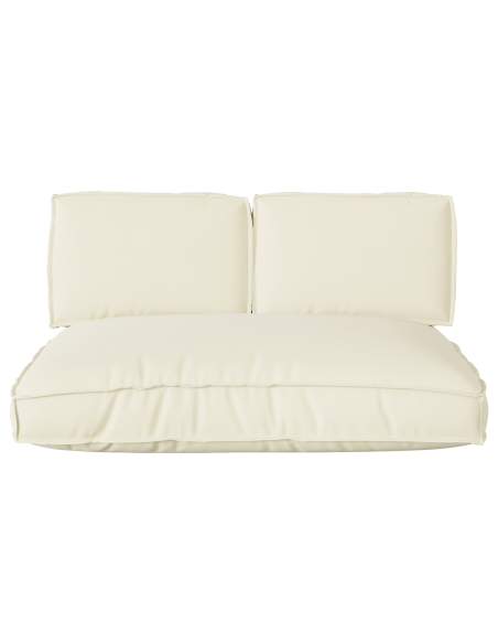 Set di Cuscini per Pallet con cuscino 3 pcs Crema