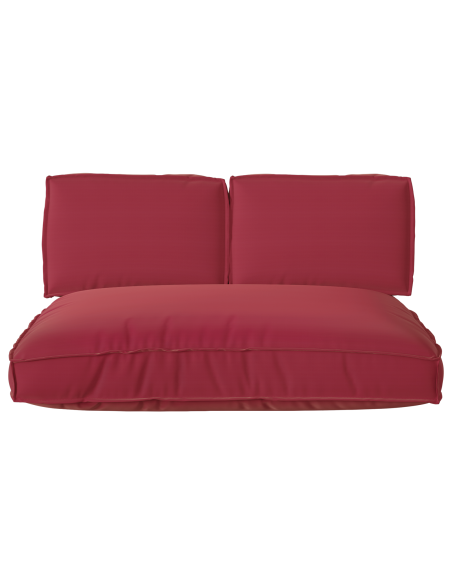 Set di Cuscini per Pallet con cuscino 3 pcs Rosso Vino