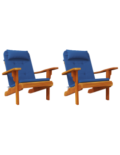 Cuscini per sedie 2 pcs Blu 58 x 77 x 4,5 cm Tessuto Oxford