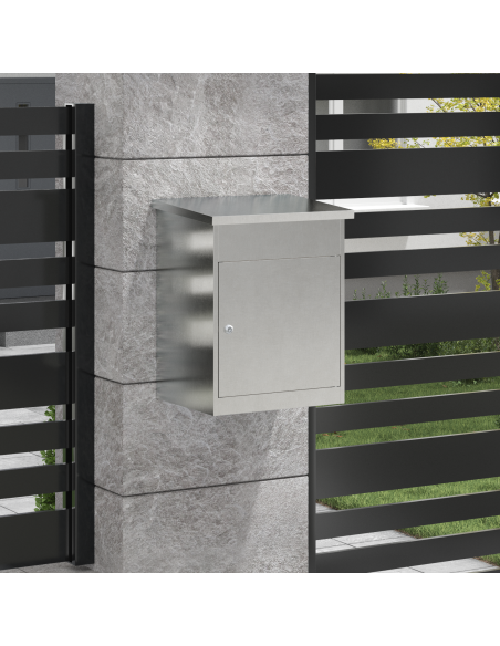 Cassetta per pacchi Nero 44 x 35 x 59 cm Acciaio inossidabile