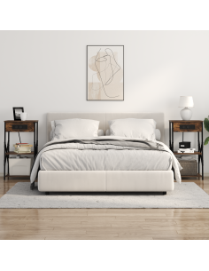 Armadio da Notte 2 pcs Rovere fumé 41 x 31 x 76 cm