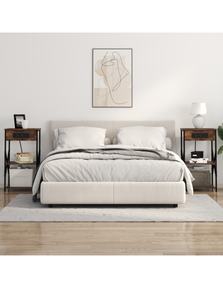 Armadio da Notte 2 pcs Rovere fumé 41 x 31 x 76 cm