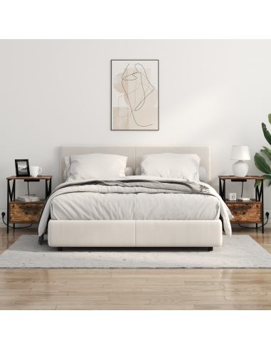 Armadio da Notte con cassetto Rovere fumé 41,5 x 40,5 x 55 cm