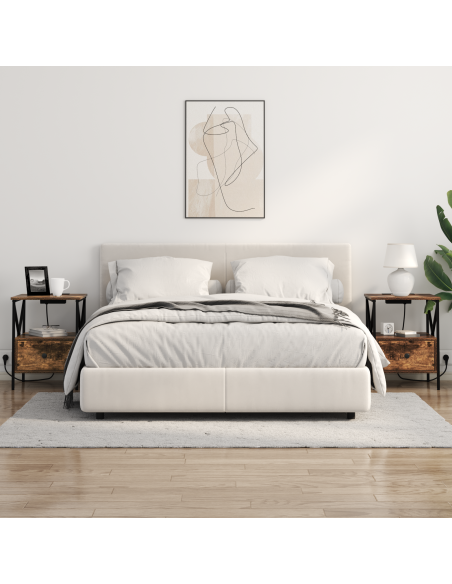 Armadio da Notte 2 pcs Rovere fumo 41.5 x 40.5 x 55 cm
