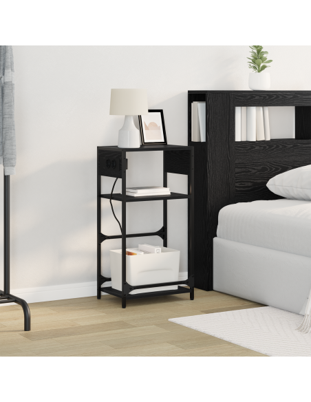 Armadio da Notte Rovere nero 40 x 27 x 76 cm Legno multistrato