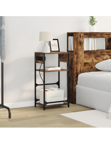 Armadio da Notte Rovere fumé 40 x 27 x 76 cm Legno multistrato
