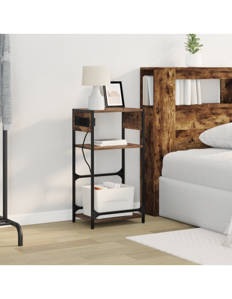 Armadio da Notte Rovere fumo 40 x 27 x 76 cm Legno multistrato