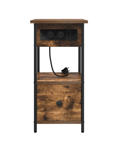 Armadio da Notte Rovere fumé 60 x 30 x 61 cm Legno multistrato