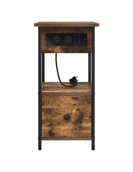 Armadio da Notte Rovere fumo 60 x 30 x 61 cm Legno multistrato