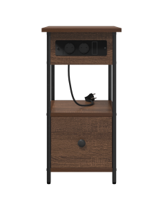 Armadio da Notte con cassetto Rovere Marrone 60 x 30 x 61 cm