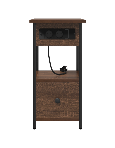 Armadio da Notte con cassetto Rovere marrone 60 x 30 x 61 cm
