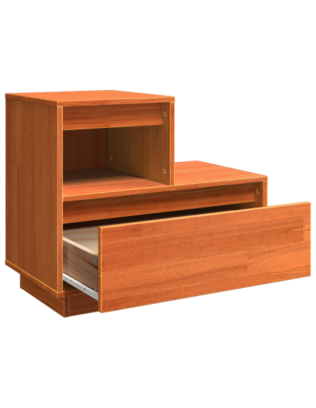 Armadio da Notte con cassetto Cera marrone 60 x 34 x 51 cm