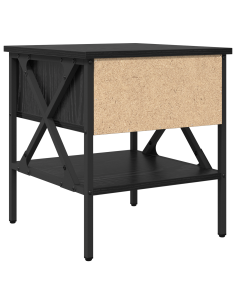 Comodino con cassetto Rovere nero 40 x 42 x 45 cm