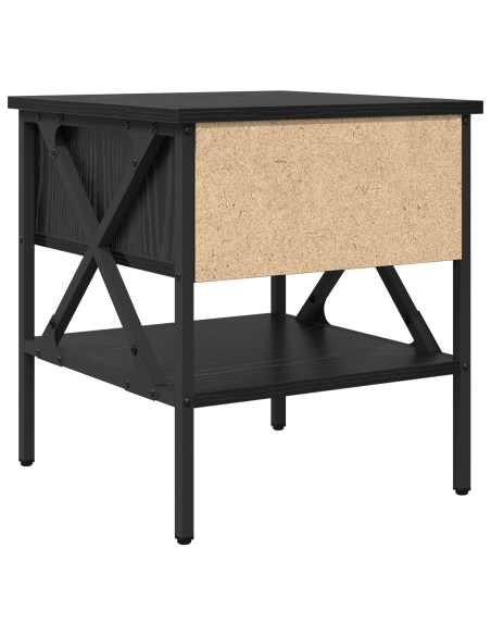 Comodino Rovere Nero 40x42x45 cm Legno ingegnerizzato