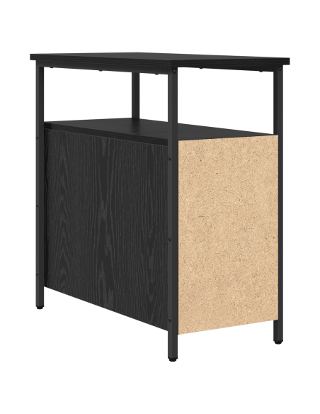Armadio da Notte Rovere nero 30 x 60 x 60 cm Ferro e truciolato