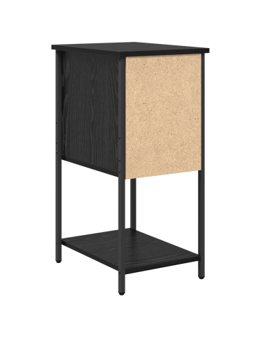 Armadio da Notte Rovere nero 32 x 42 x 70 cm Legno multistrato