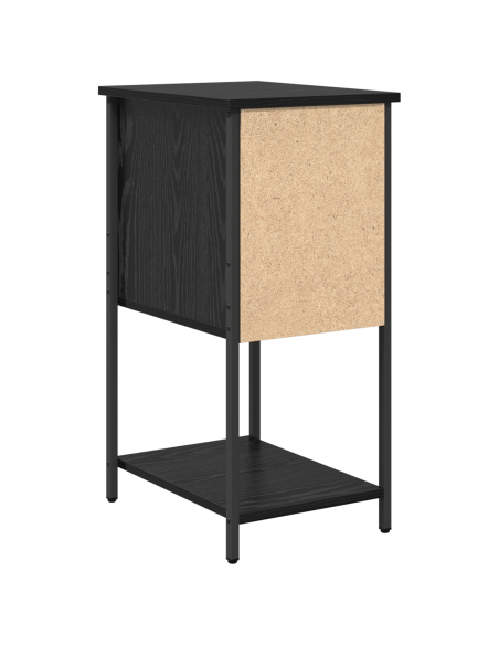 Armadio da Notte Rovere nero 32 x 42 x 70 cm Legno multistrato