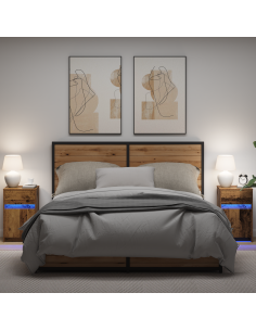 Armadio da Letto LED 2 pcs Legno vecchio 38 x 34 x 61 cm