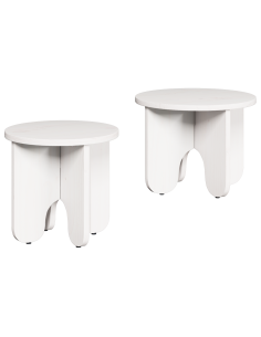 Tavolino da salotto 2 pcs Bianco Legno massello di pino