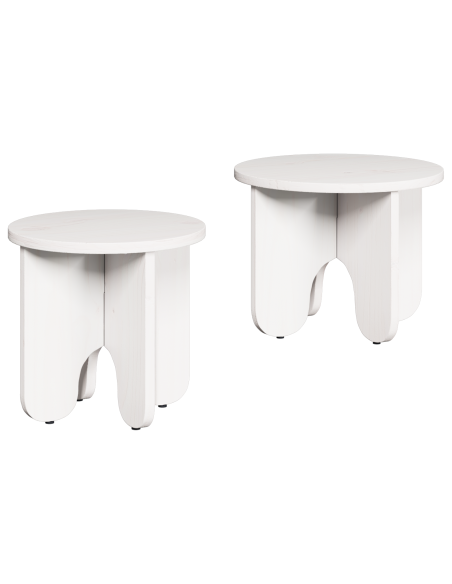 Set di Tavolini da Caffè 2 pcs Bianco 39.5 x 39.5 x 30 cm