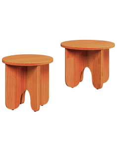 Tavolino da salotto 2 pcs Marrone cerato Legno massello di pino