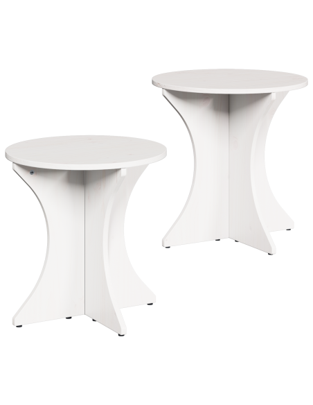 Set di Tavolini da Caffè 2 pcs Bianco 46 x 46 x 47 cm