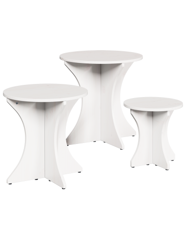 Tavolino da salotto 3 pcs Bianco