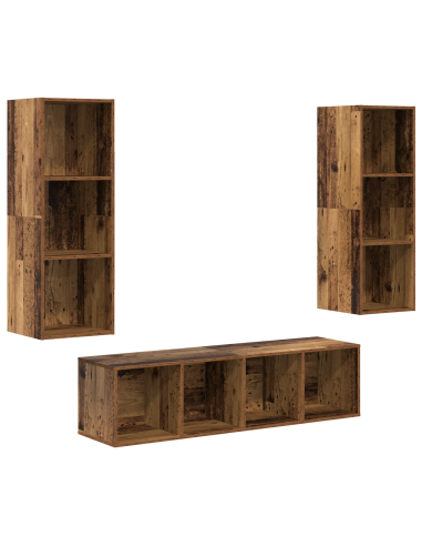 Set mobile TV 3 pcs Legno vecchio Legno multistrato