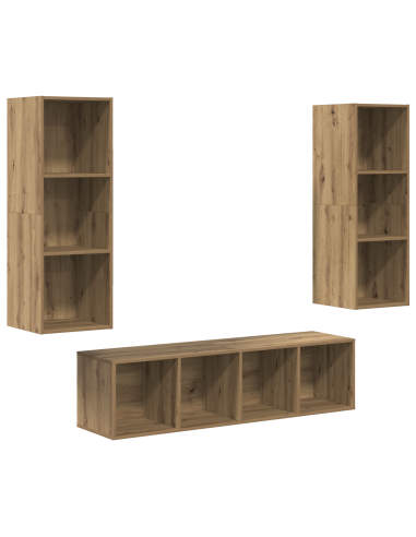 Set mobile TV 3 pcs Rovere artigianale Legno multistrato