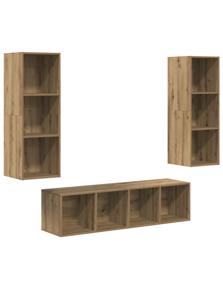 Set mobile TV 3 pcs Rovere artigianale Legno multistrato