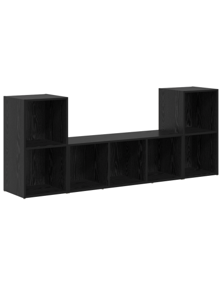 Set di mobili TV 3 pcs Nero 107 x 35 x 37 cm Legno multistrato