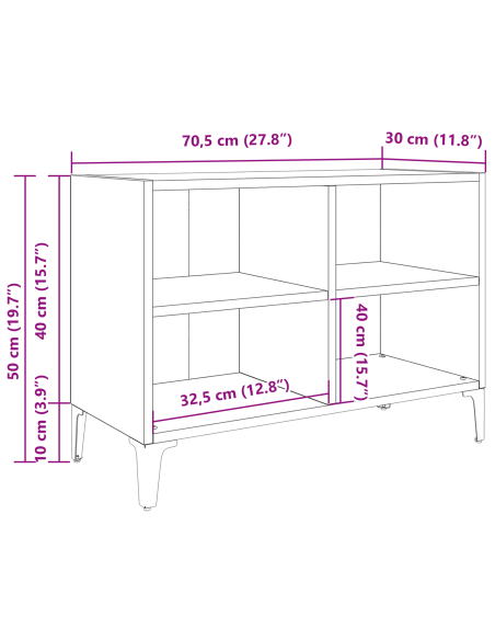 Set mobile TV Nero 69,5 x 30 x 50 cm Legno multistrato