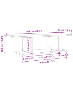 Set mobile TV Nero 103 x 30 x 26,5 cm Legno multistrato