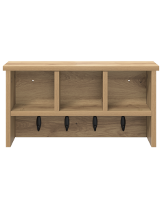 Appendiabiti a muro rovere artigianale 50 x 16 x 26 cm