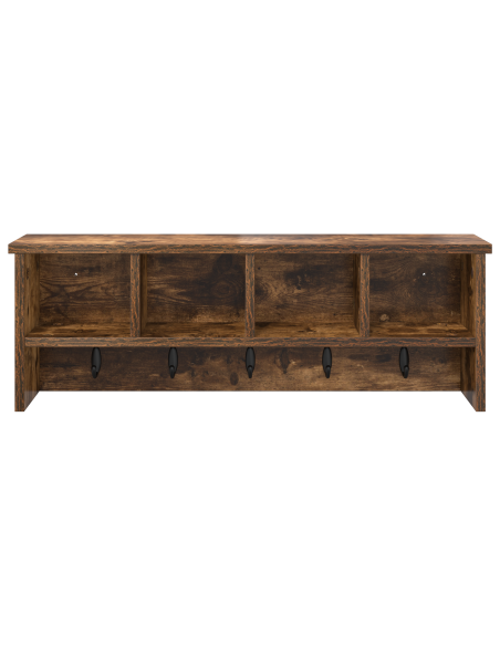 Appendiabiti a muro con lo scaffale Rovere fumo 75 x 16 x 26 cm