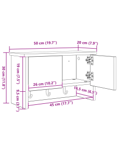Appendiabiti a muro Bianco 50 x 20 x 30 cm Legno multistrato