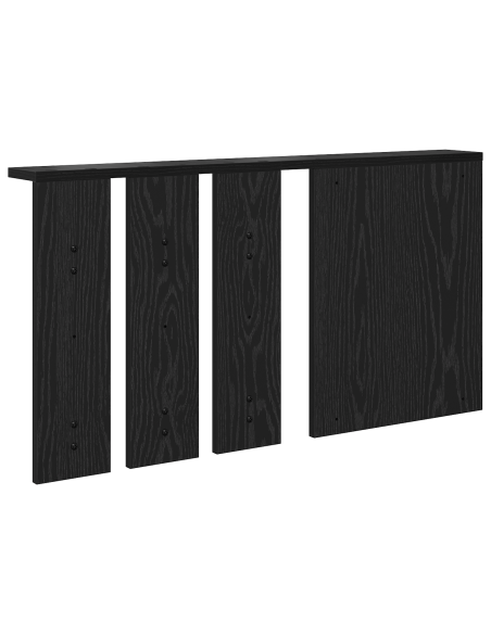 Appendiabiti a muro con lo scaffale Rovere nero 85 x 10 x 45 cm